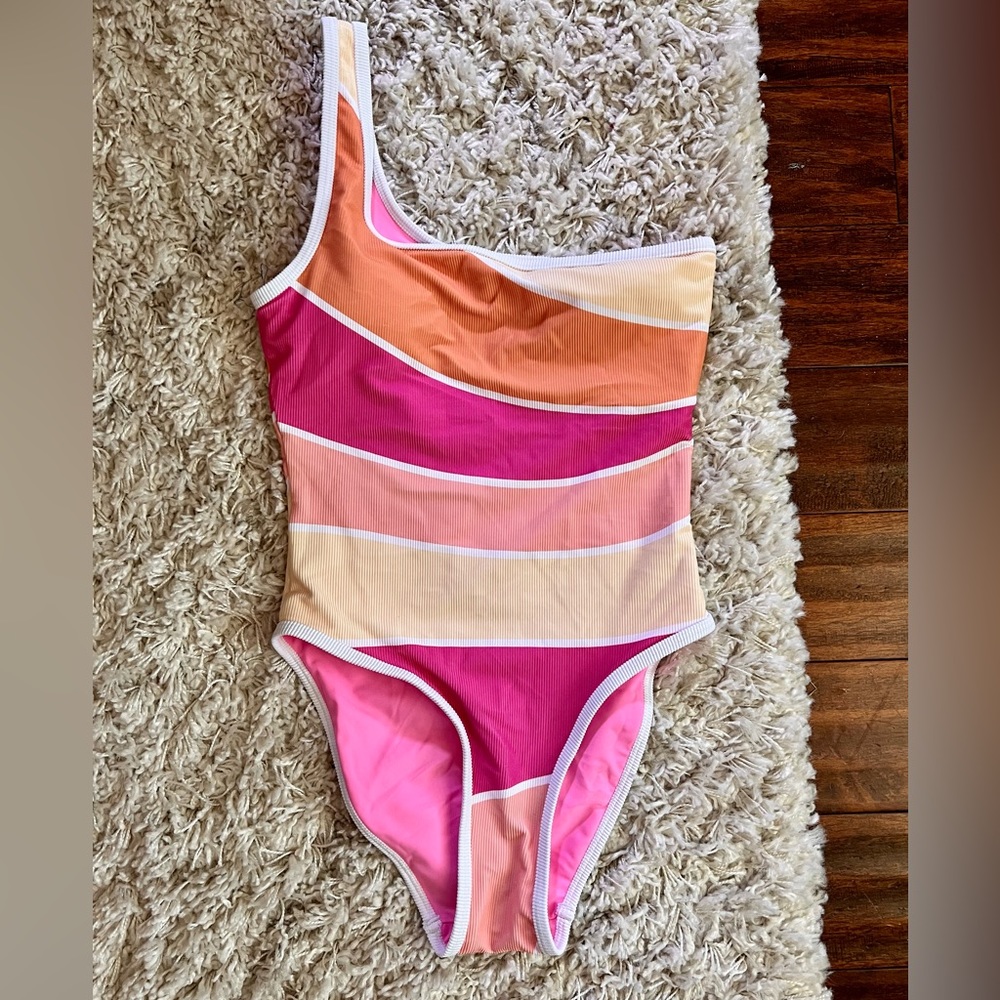 LainSnow Britt Horton Palm Springs Wave One Shoulder Wave Swimsuit
